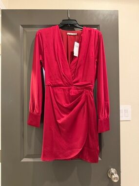 Abercrombie & Fitch Red Long-Sleeve Dress